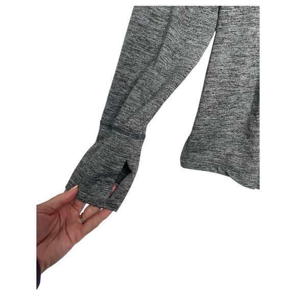 Nike Yoga Top Womens M Dri Fit Open Front Drape Cardigan Heathered Athletic Gray - Picture 4 of 16